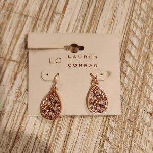 Lauren Conrad Gold and Brown Teardrop Earrings